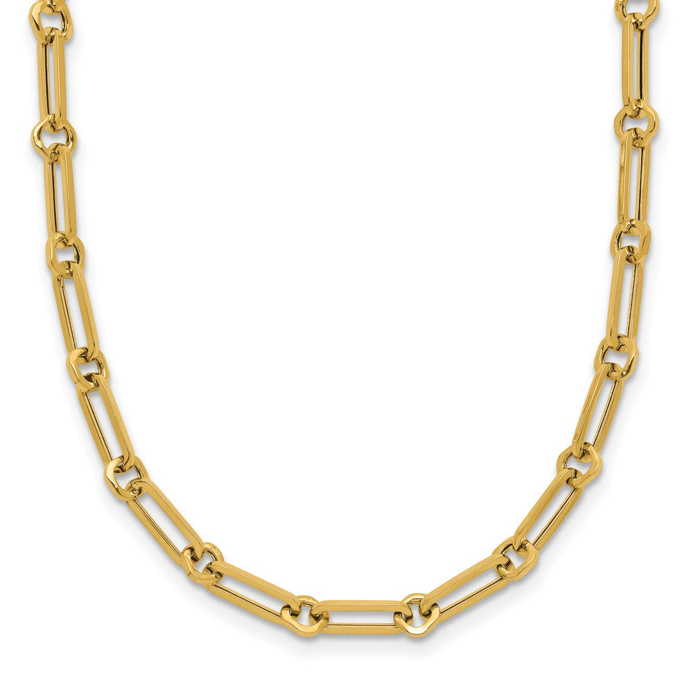 14k Yellow Gold Polished 3.3mm Fancy Paperclip Link 18" Necklace