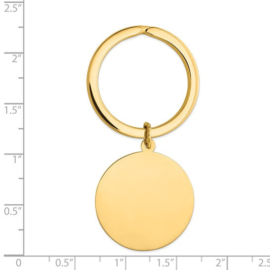 Occasion Gallery Gifts, 14k Yellow Gold Round High Polished Disc Key Ring