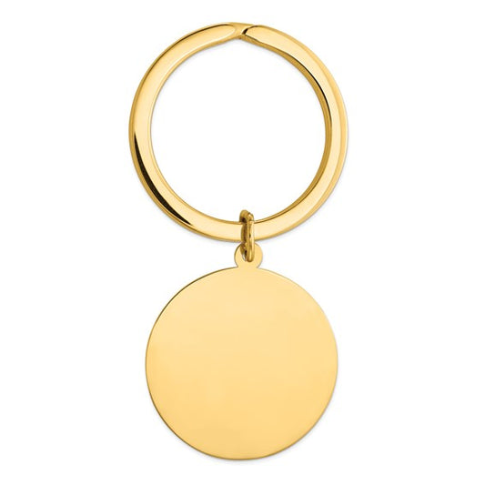 Occasion Gallery Gifts, 14k Yellow Gold Round High Polished Disc Key Ring