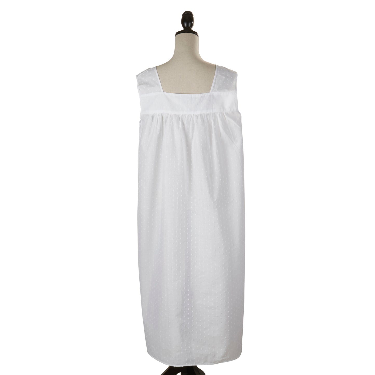 Taleen White 100% Cotton Embroidered Swiss Dot Nightgown Nightdress