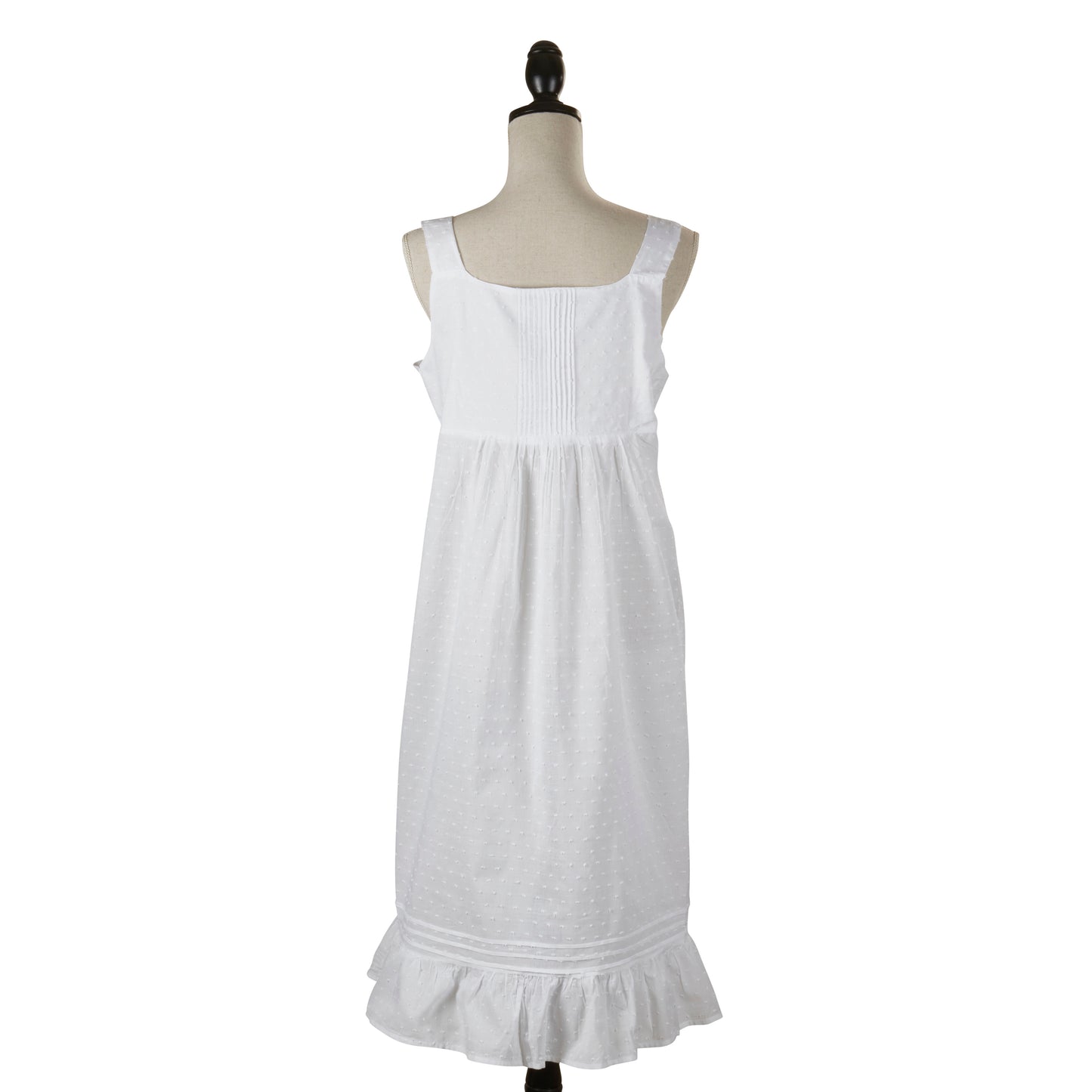 Taleen White 100% Cotton Swiss Dot Nightgown Nightdress