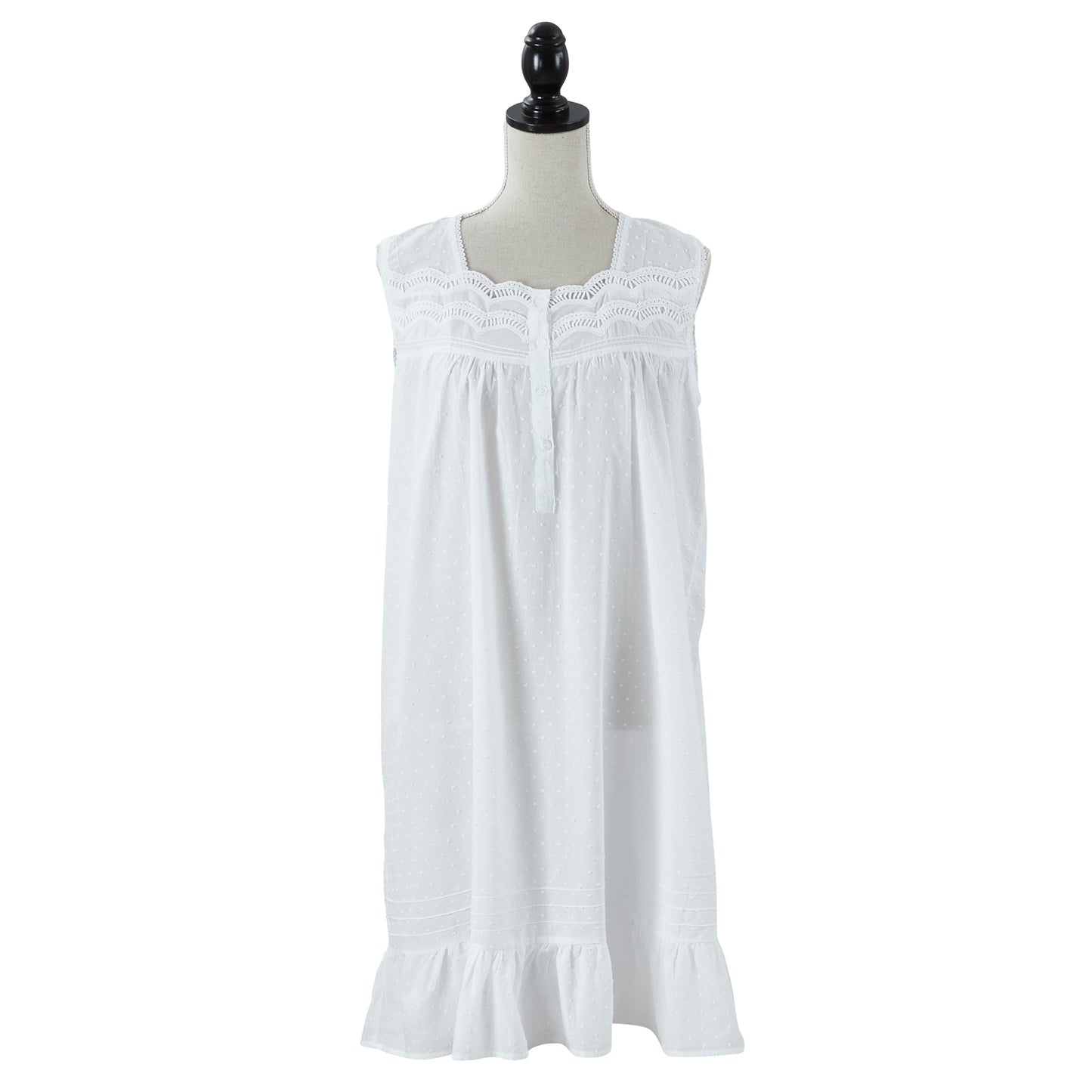 Taleen White 100% Cotton Embroidered Nightgown Nightdress