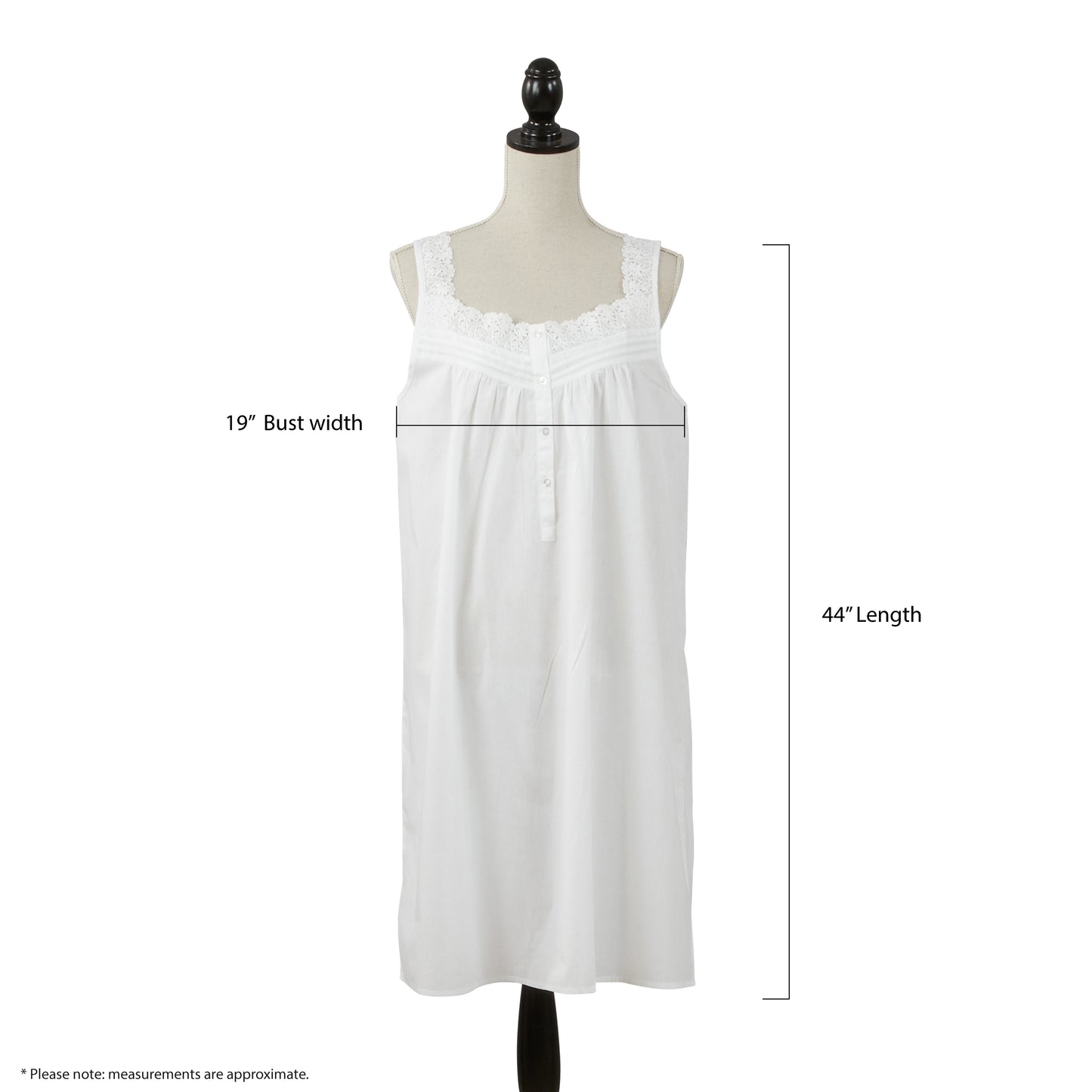 Taleen White 100% Cotton Embroidered Nightgown Nightdress