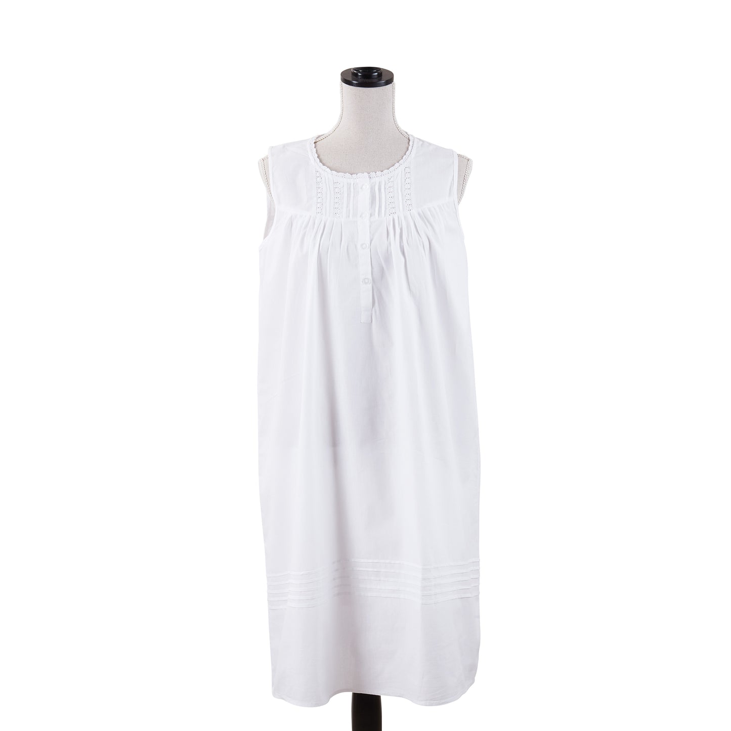 Taleen White 100% Cotton Embroidered Midi Lounging Nightgown Nightdress