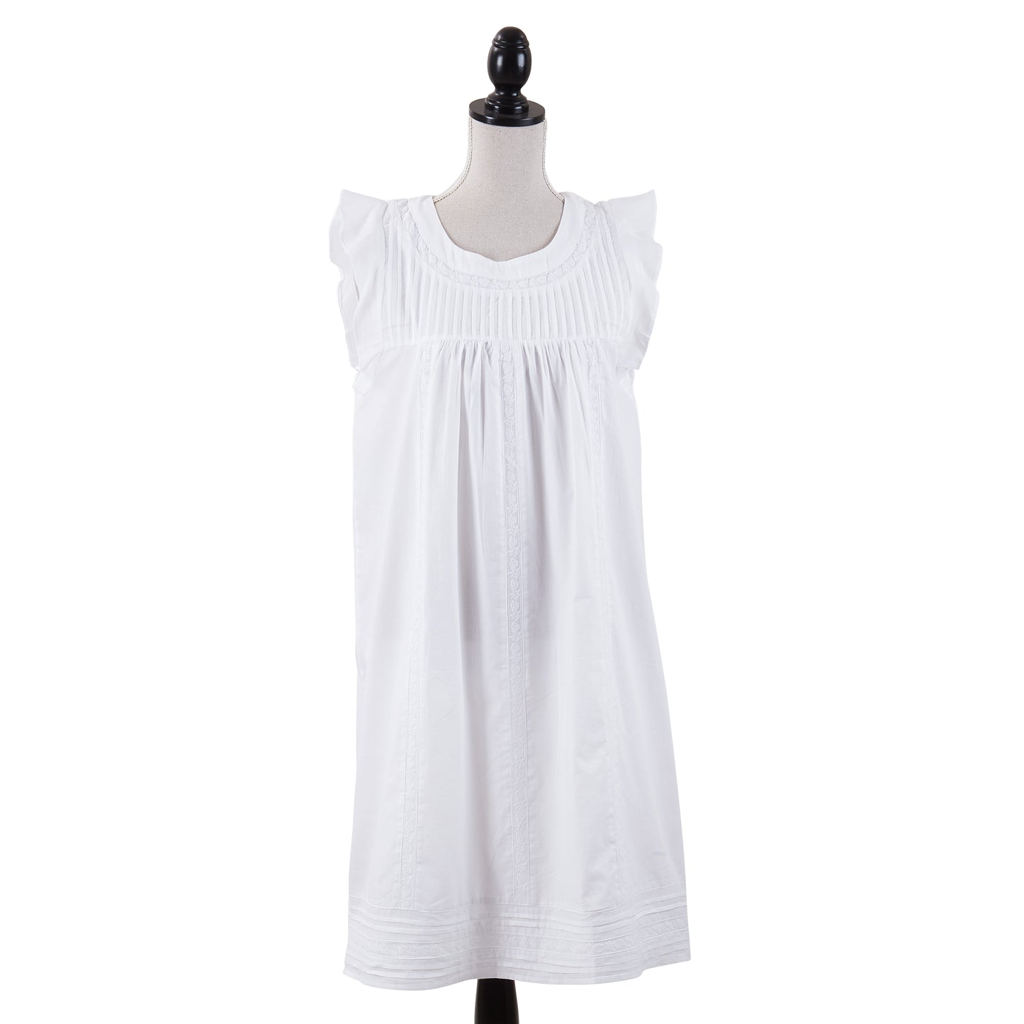 Taleen White 100% Cotton Embroidered Nightgown Nightdress