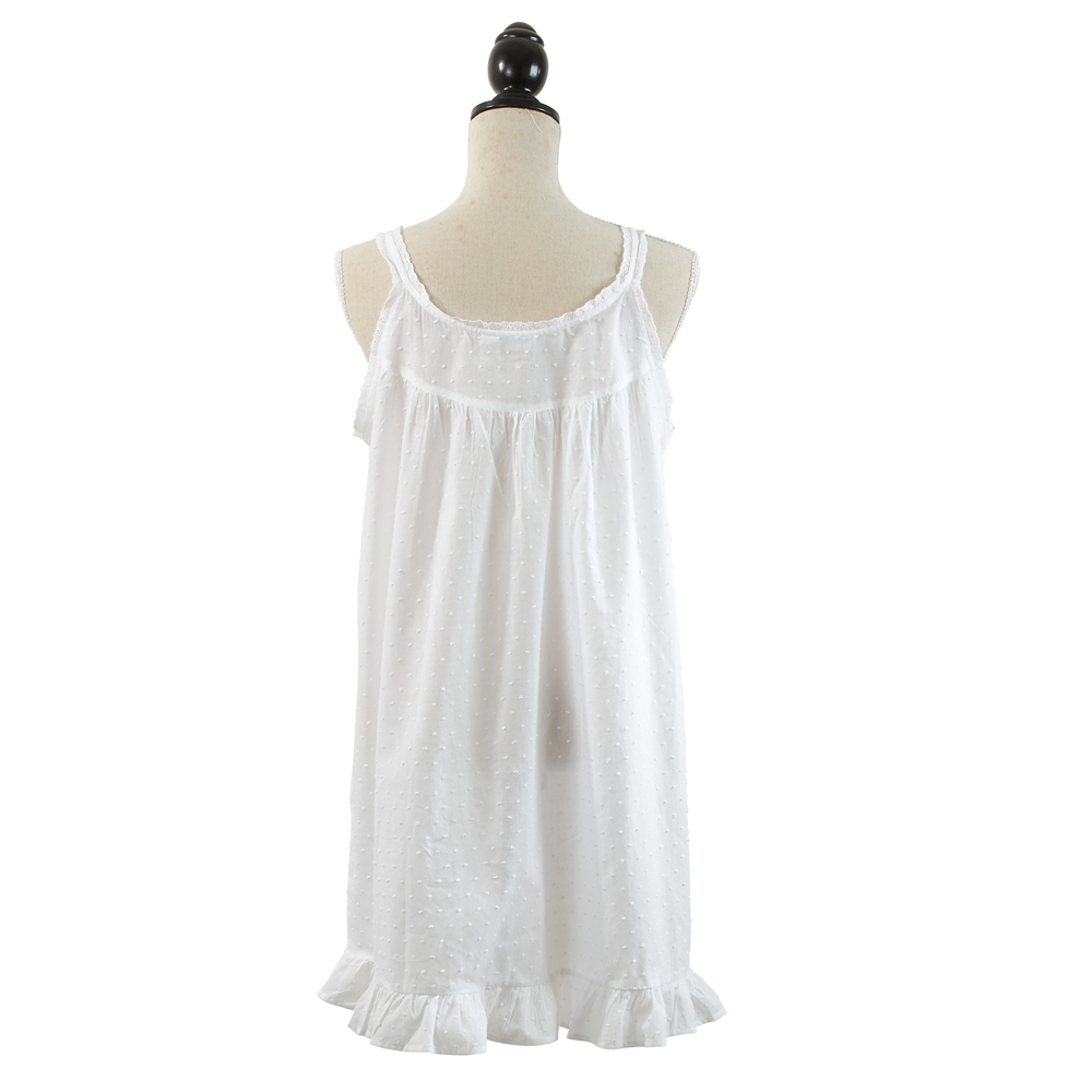 Taleen White 100% Cotton Embroidered Nightgown Nightdress in Various Colors