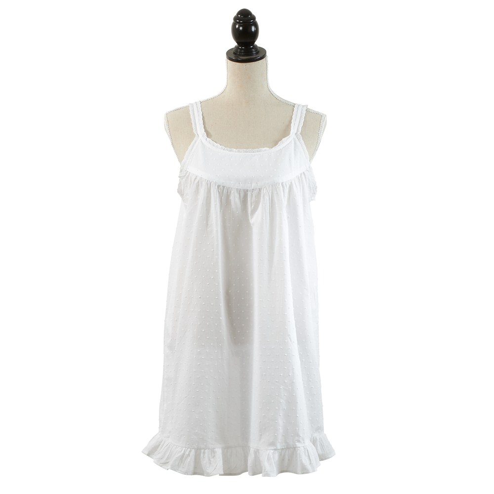 Taleen White 100% Cotton Embroidered Nightgown Nightdress in Various Colors