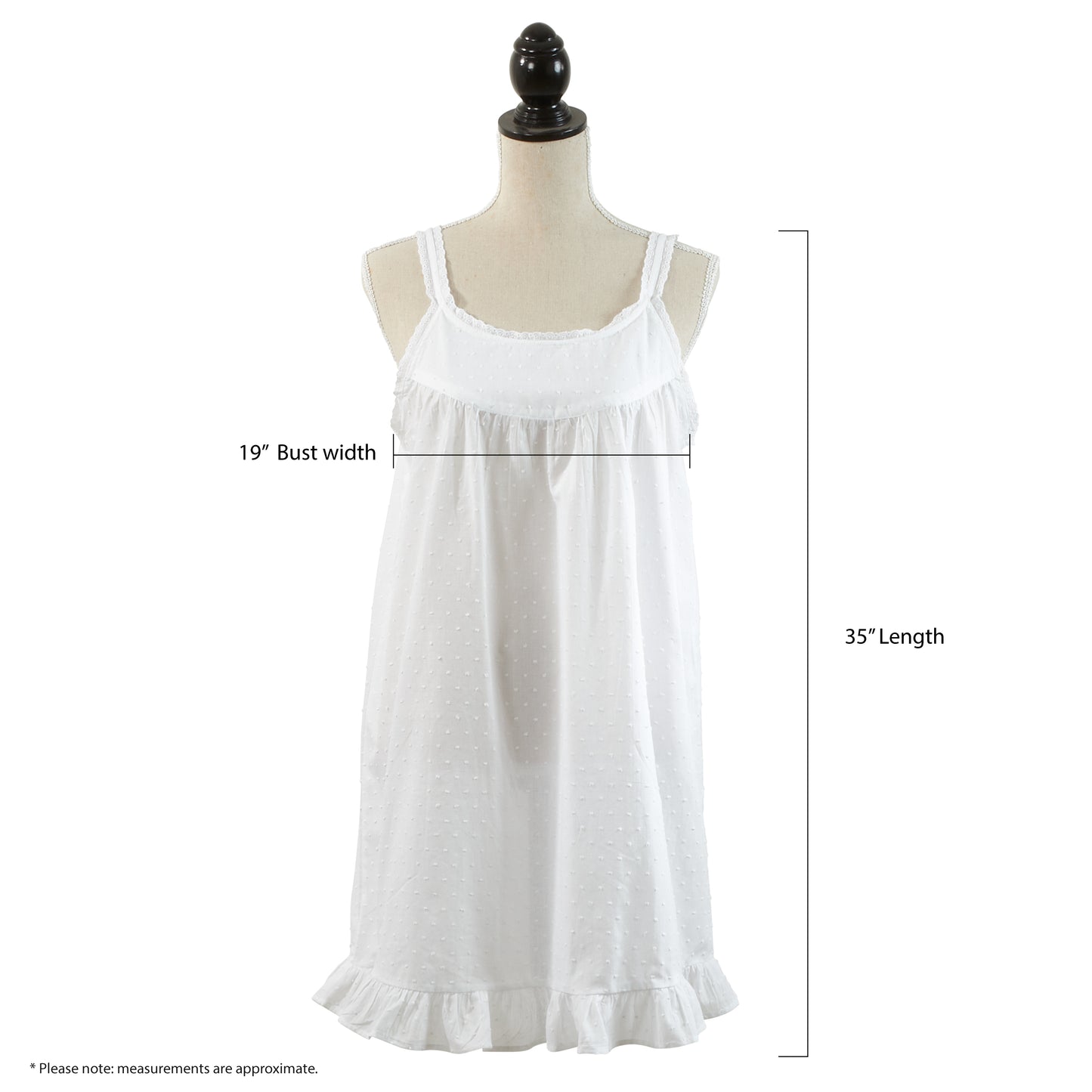 Taleen White 100% Cotton Embroidered Nightgown Nightdress in Various Colors