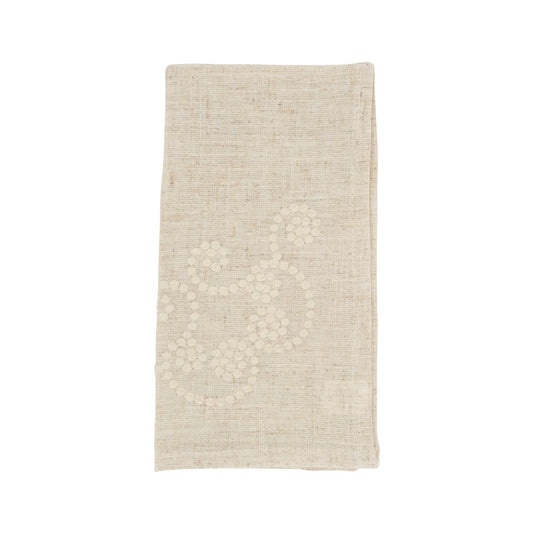 Natural Swirl Embroidered Napkins 80% polyester - 20% linen, 20 Inch Square (4 pcs.)