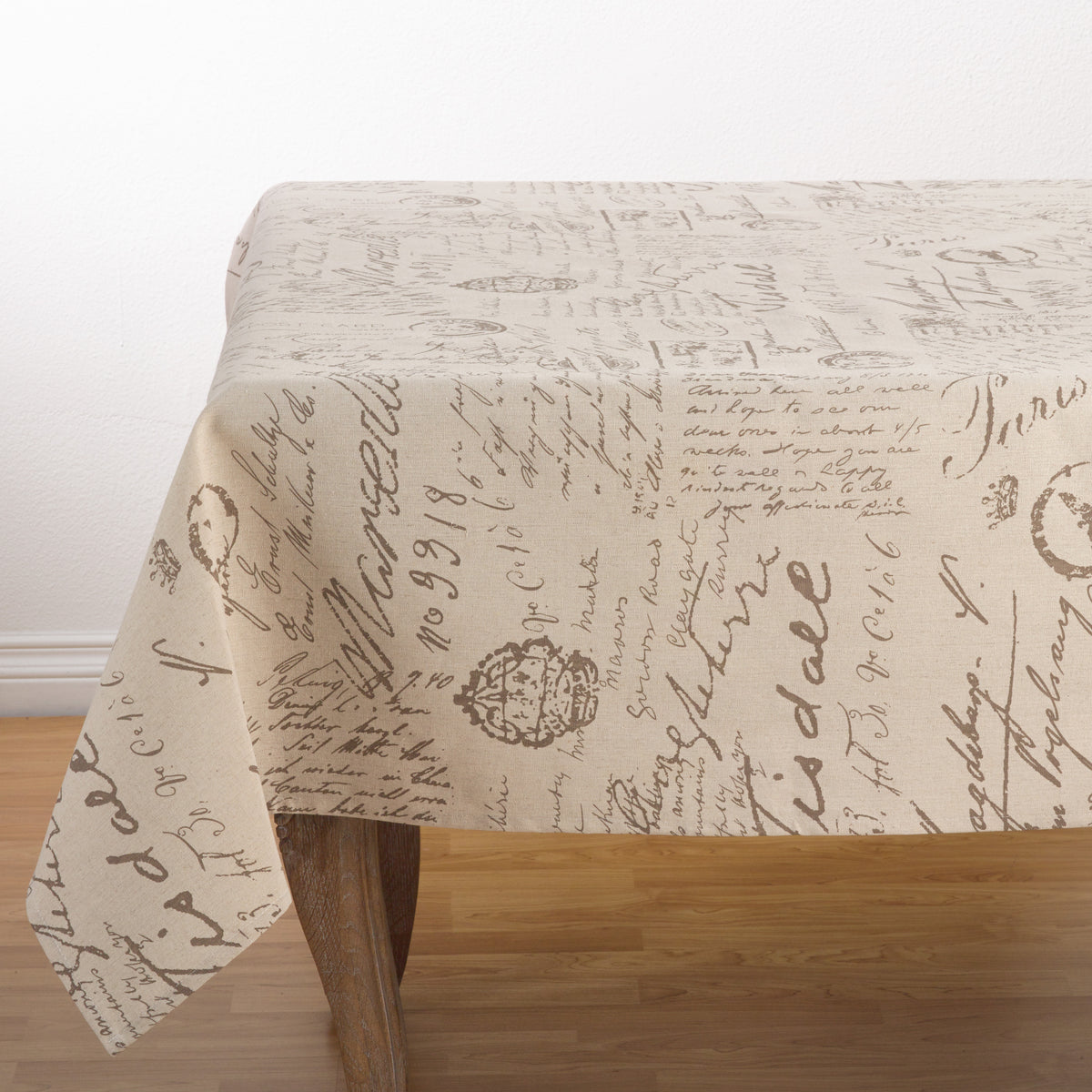 Natural Beige  Printed Tablecloth  95% polyester - 5% linen