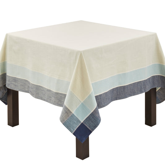 Azure Blue  Plaid Design Tablecloth  100% cotton