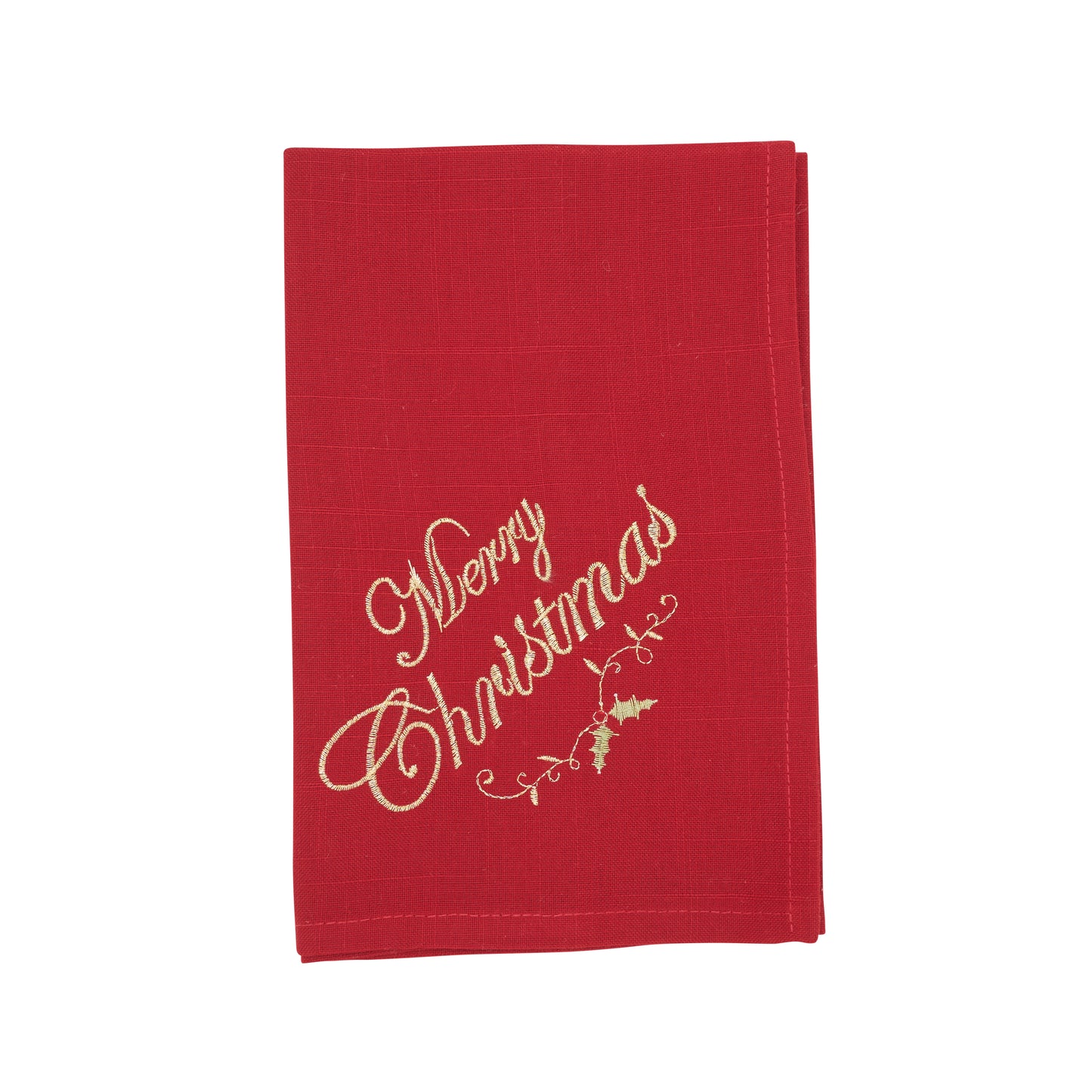 Red Merry Christmas Napkins 100% polyester, 20 Inch Square (4 pcs.)