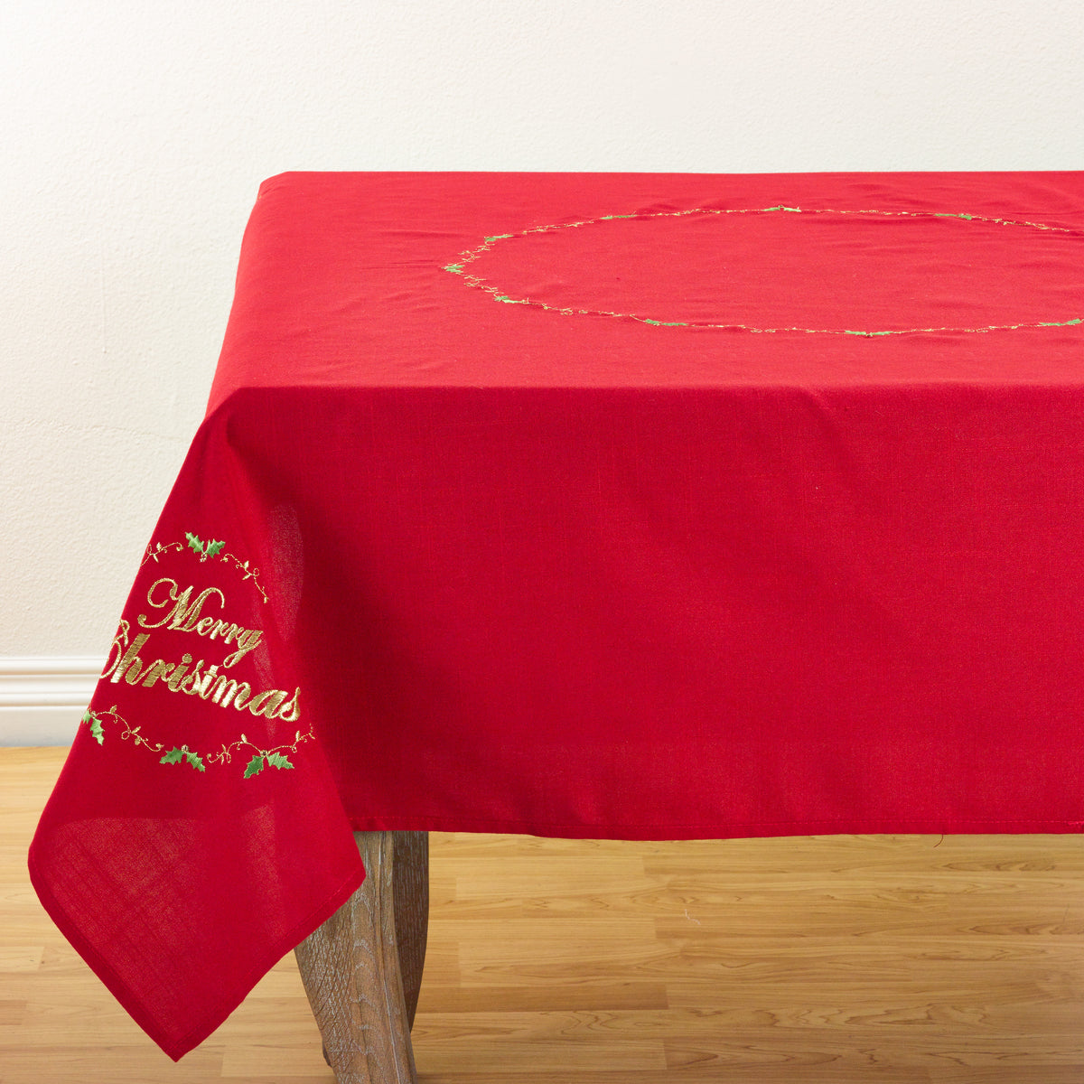 Red  Merry Christmas Topper  100% polyester