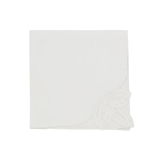 White Bianca Battenberg Napkins 100% cotton, 12 Inch Square (12 pcs.)