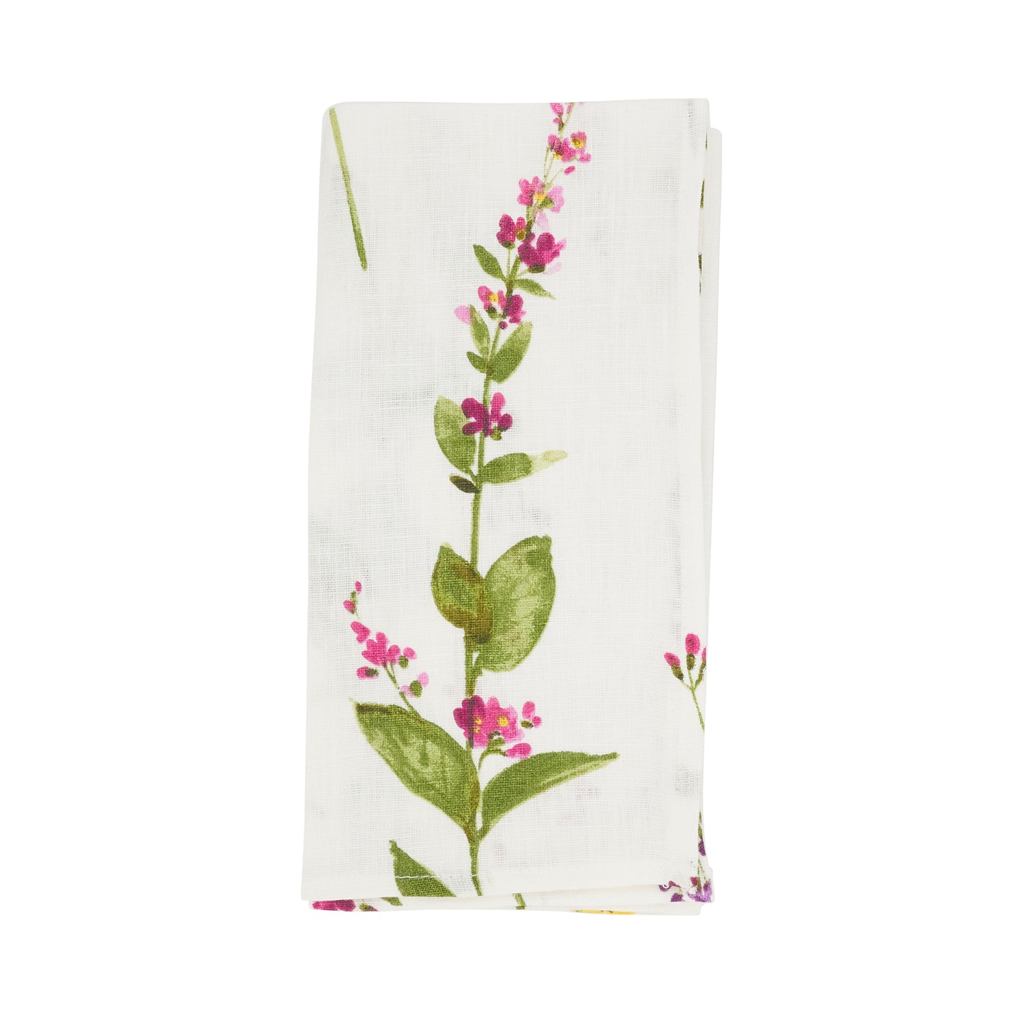 Off-White Watercolor Floral Stems Napkins 55% linen - 45% cotton, 20 Inch Square (4 pcs.)