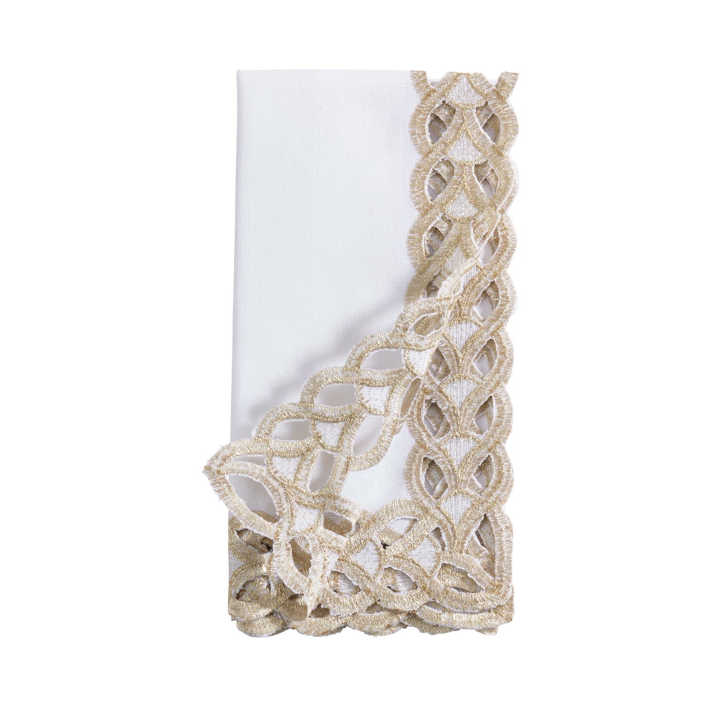 Gold Braided Border Napkins 100% polyester, 20 Inch Square (4 pcs.)