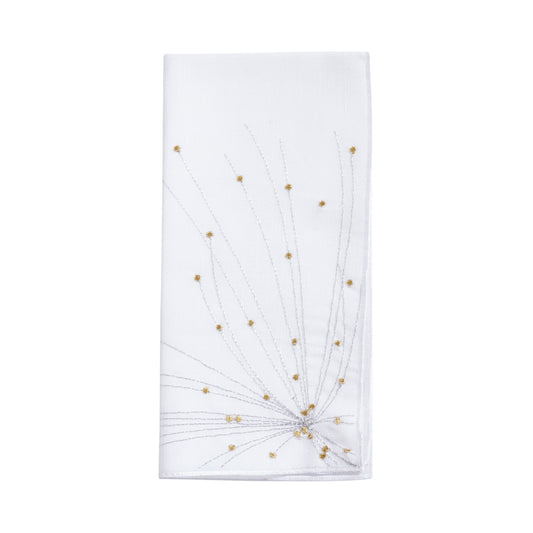 White Firework Napkins 100% polyester, 20 Inch Square (4 pcs.)