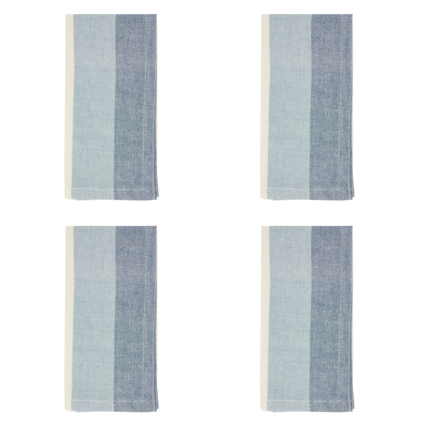 Blue Stripe Napkins 100% cotton, 18 Inch Square (4 pcs.)