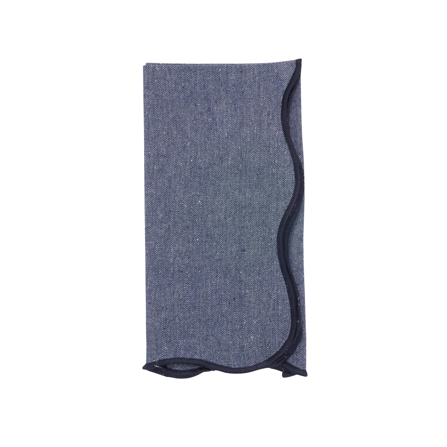 Blue Recycled Scallop Border Napkins recycled cotton + polyester, 20 Inch Square (4 pcs.)