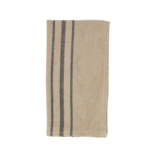 Natural Striped Linen Napkins 100% linen, 20 Inch Square (4 pcs.)