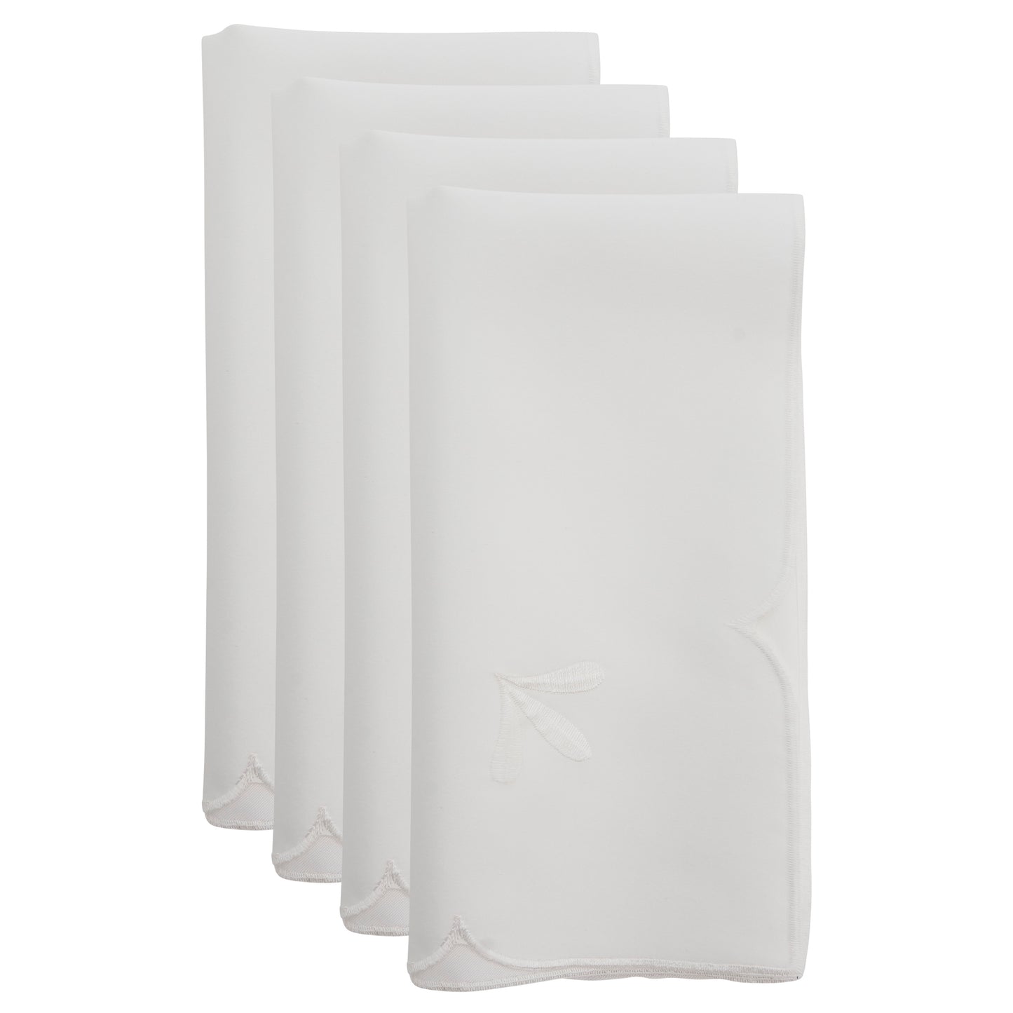 Ivory Embroidered Design Napkins 100% Polyester, 20 Inch Square (4 pcs.)