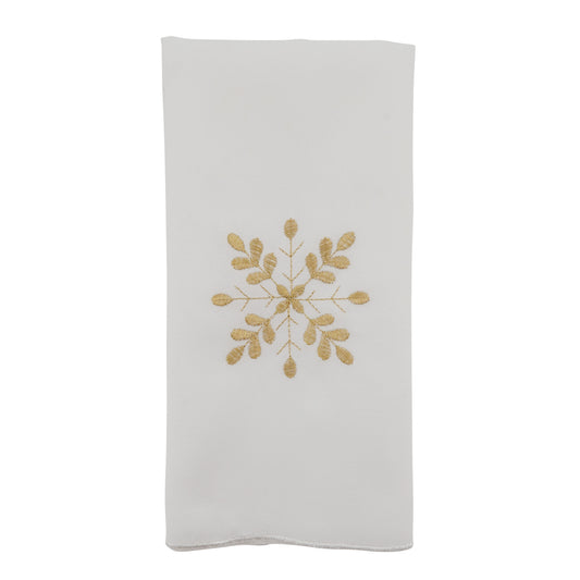 Ivory Snowflake Napkins 100% Polyester, 20 Inch Square (4 pcs.)