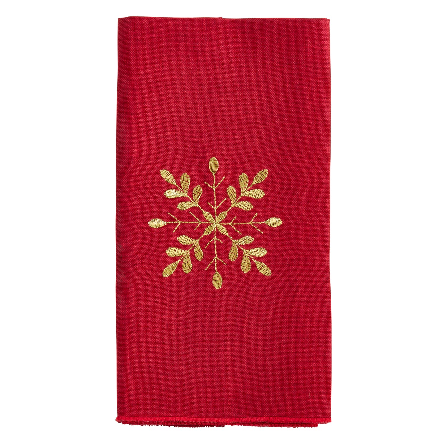 Red Snowflake Napkins 100% Polyester, 20 Inch Square (4 pcs.)