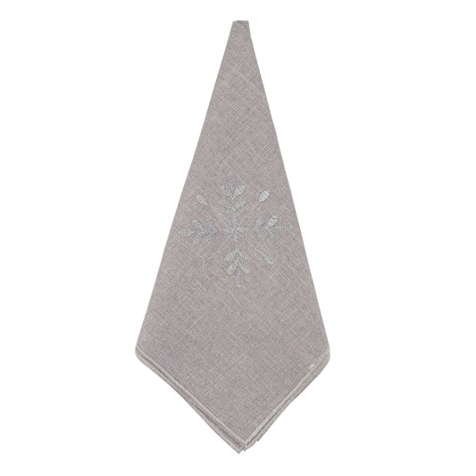 Silver Snowflake Napkins 100% Polyester, 20 Inch Square (4 pcs.)
