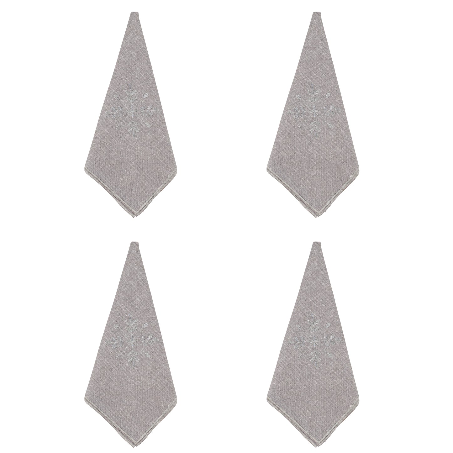 Silver Snowflake Napkins 100% Polyester, 20 Inch Square (4 pcs.)