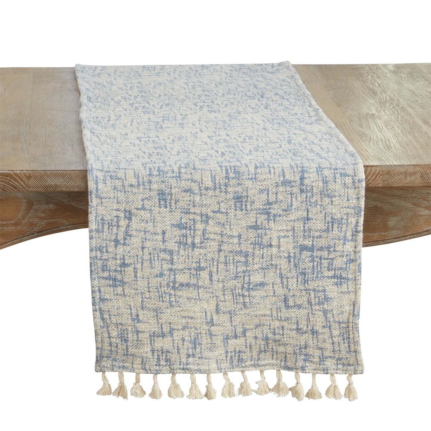Everyday / All Season Aqua Blue Crosshatch Table Runner, 100% cotton