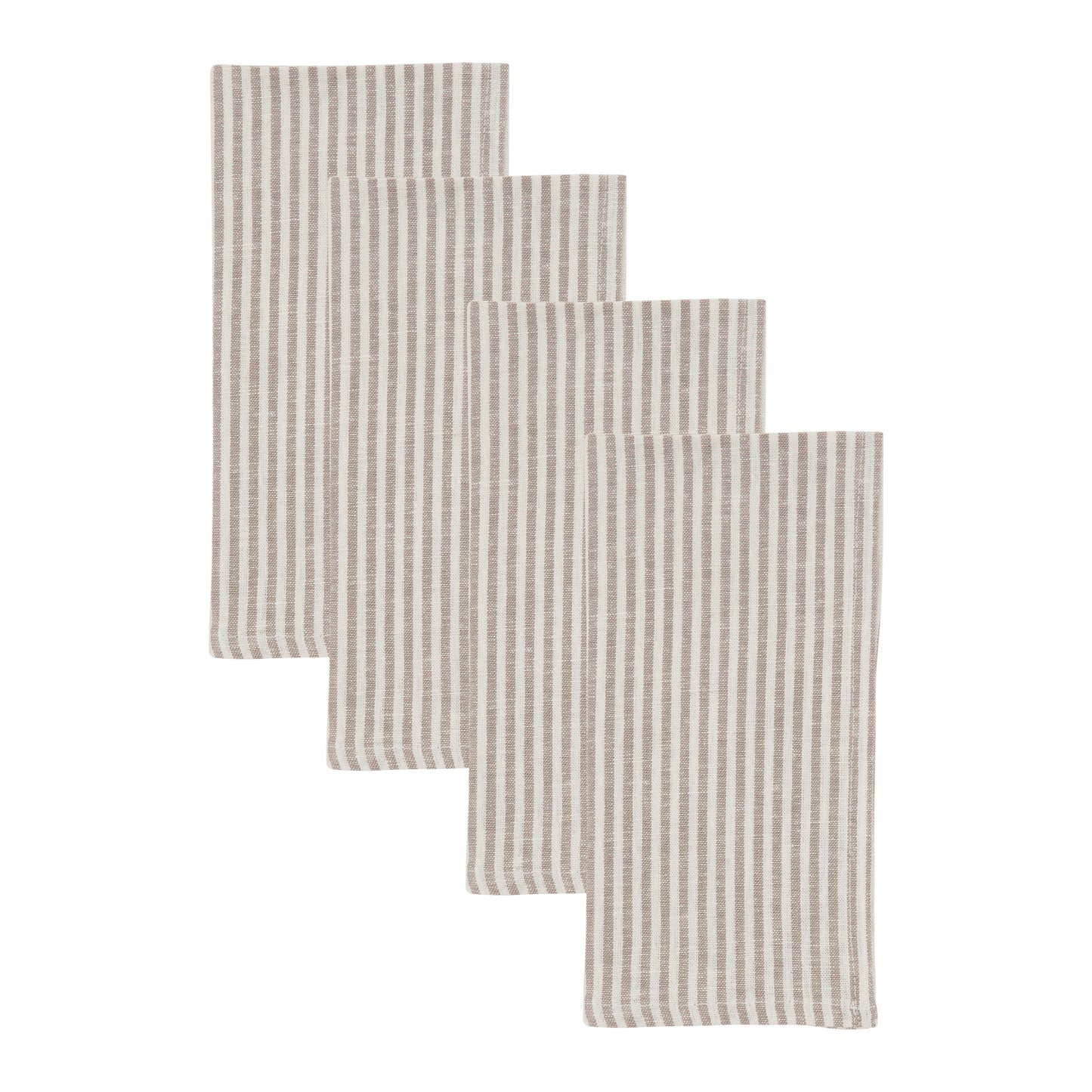 Natural Striped Design Napkins 70% viscose - 30% linen, 20 Inch Square (4 pcs.)