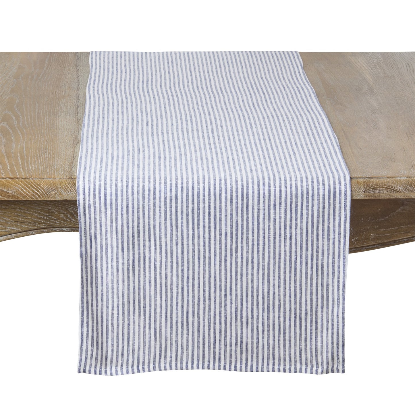 Everyday / All Season Navy Blue Striped Design Table Runner, 70% viscose - 30% linen