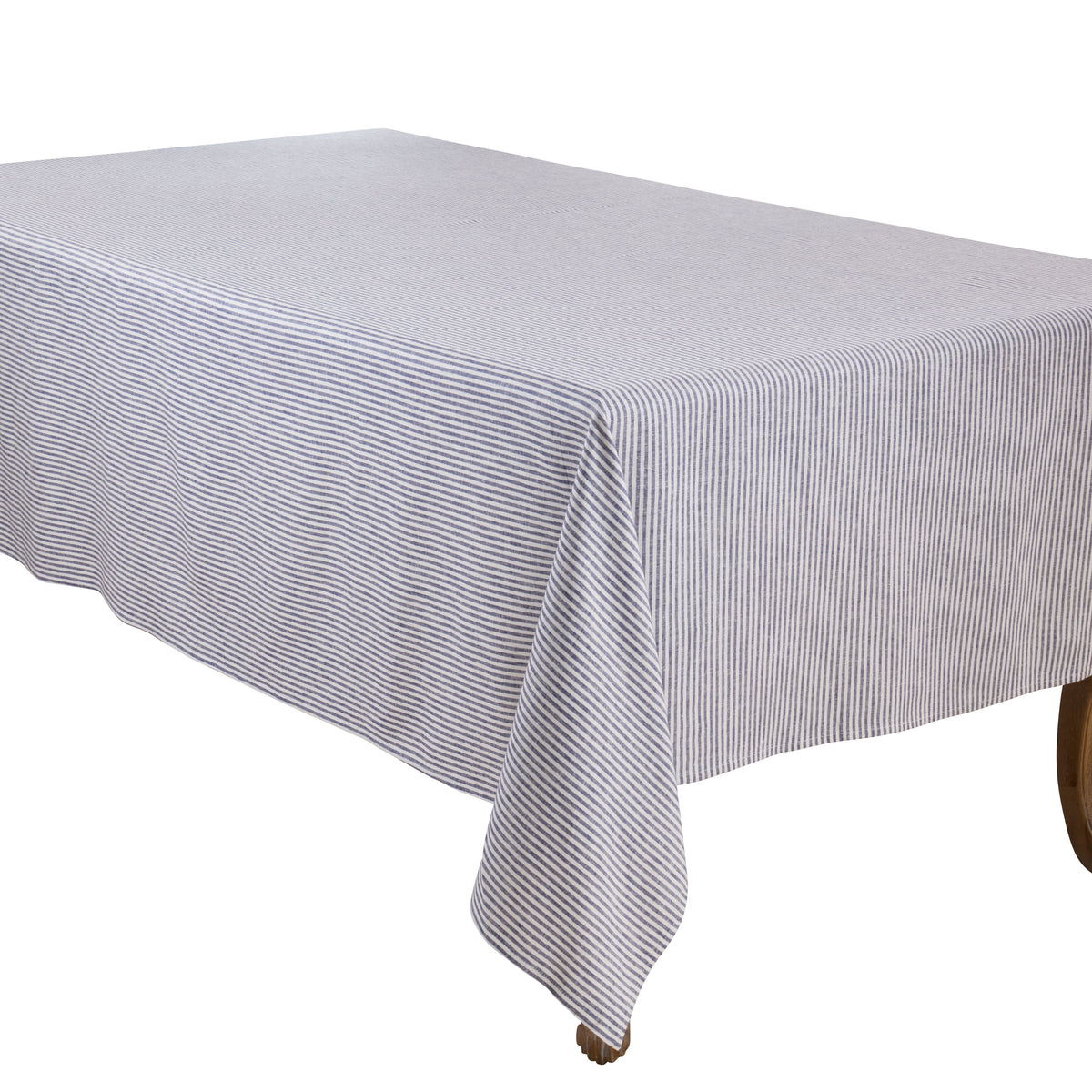 Navy Blue  Striped Design Tablecloth  70% viscose - 30% linen
