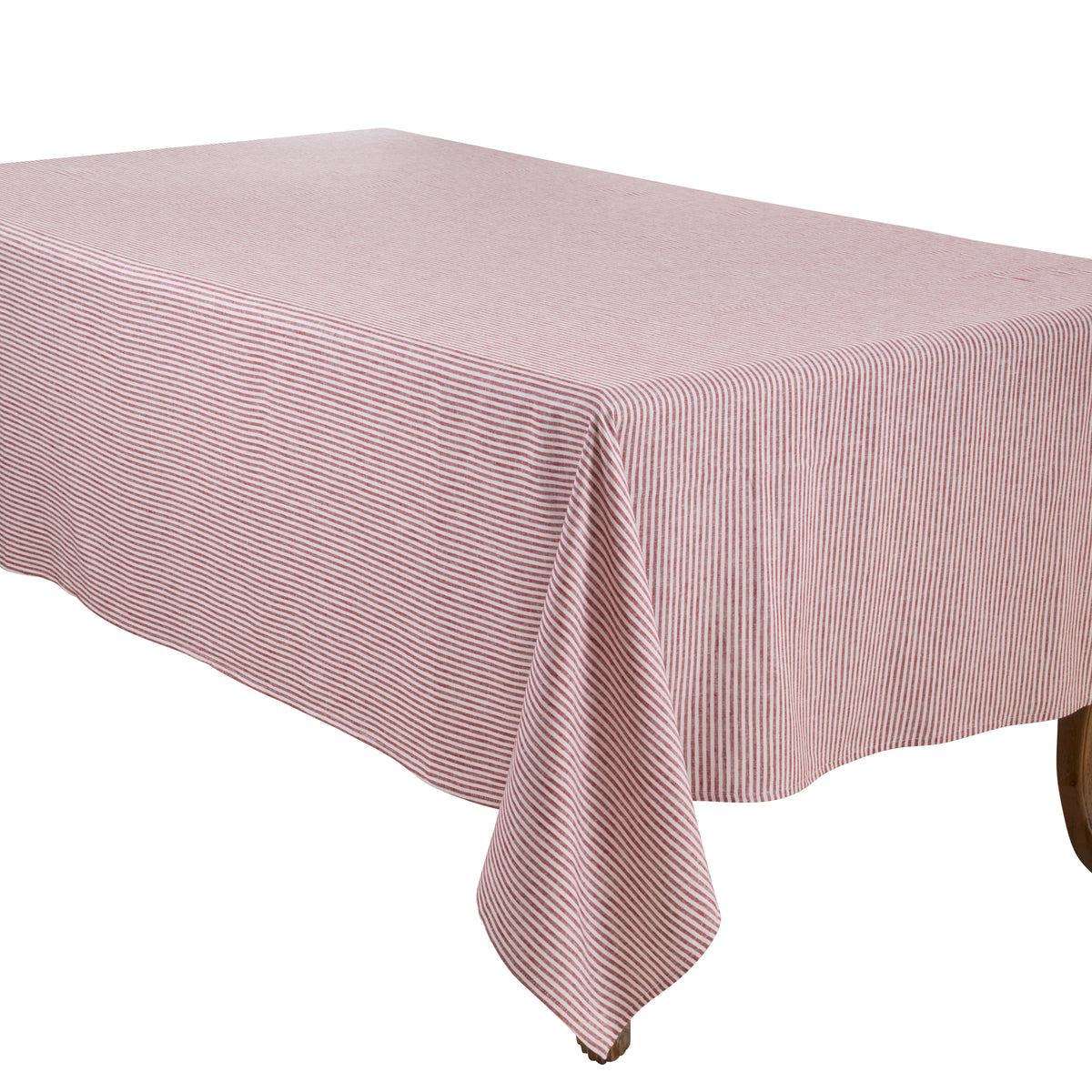Red  Striped Design Tablecloth  70% viscose - 30% linen