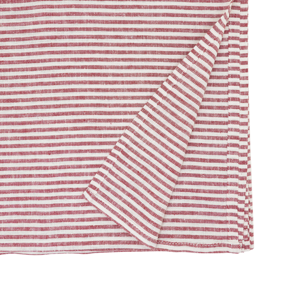Red  Striped Design Tablecloth  70% viscose - 30% linen