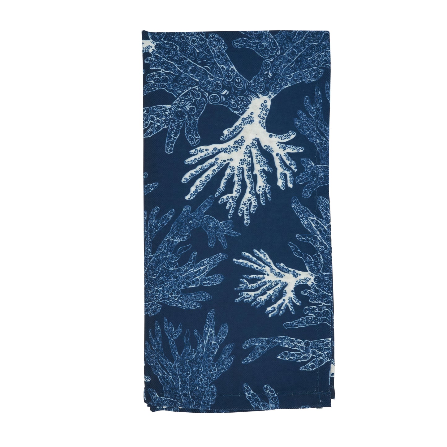Navy Blue Sea Coral Napkins 100% polyester, 20 Inch Square (12 pcs.)