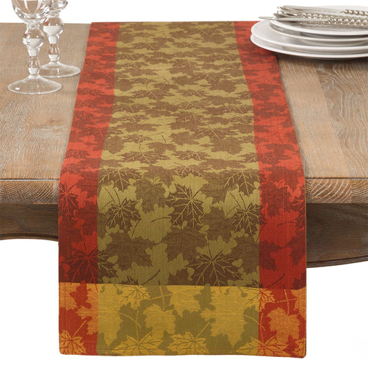 Everyday / All Season Multi Foliage Table Runner, 100% cotton