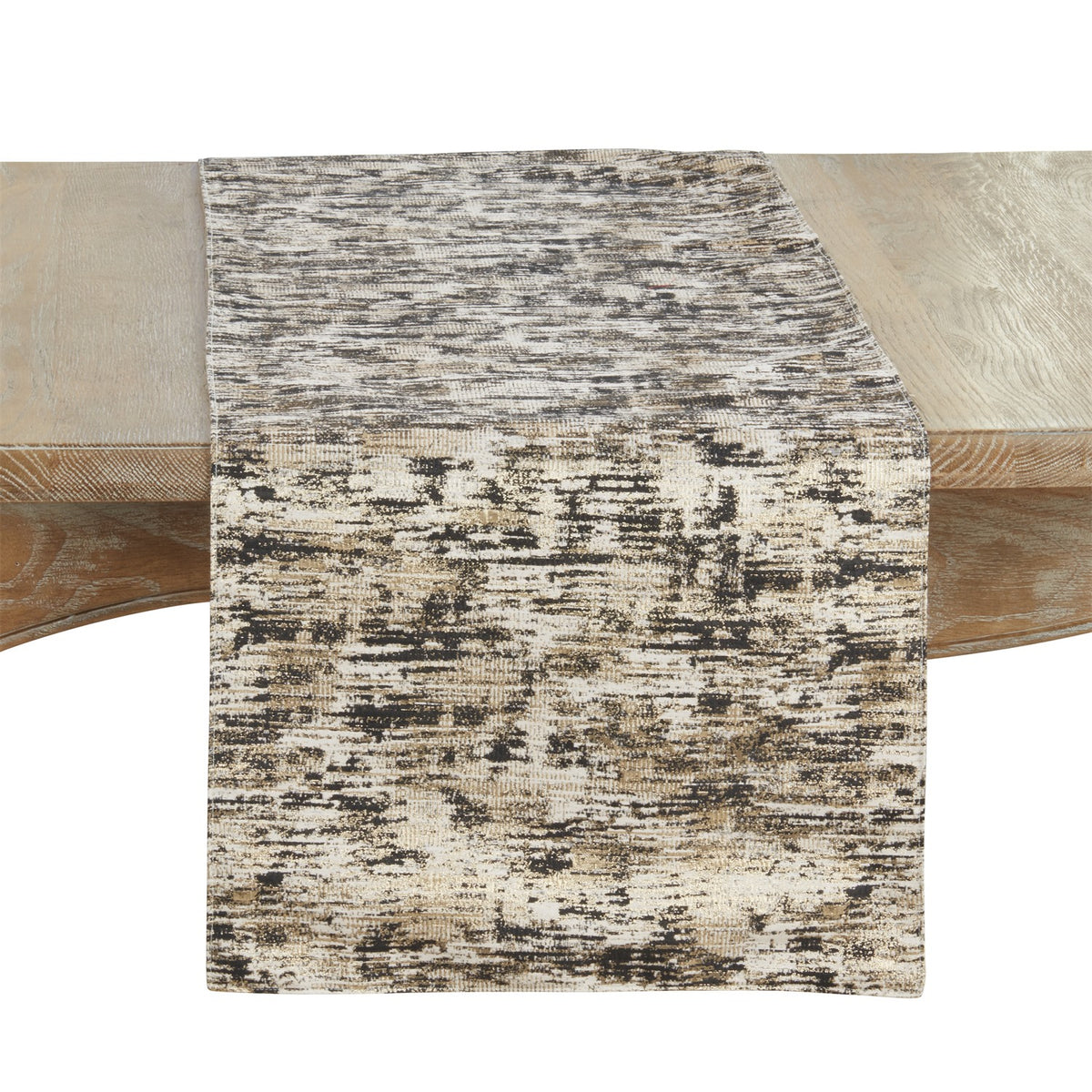 Everyday / All Season Black Textured Jacquard Table Runner, 95% polyester - 5% lurex