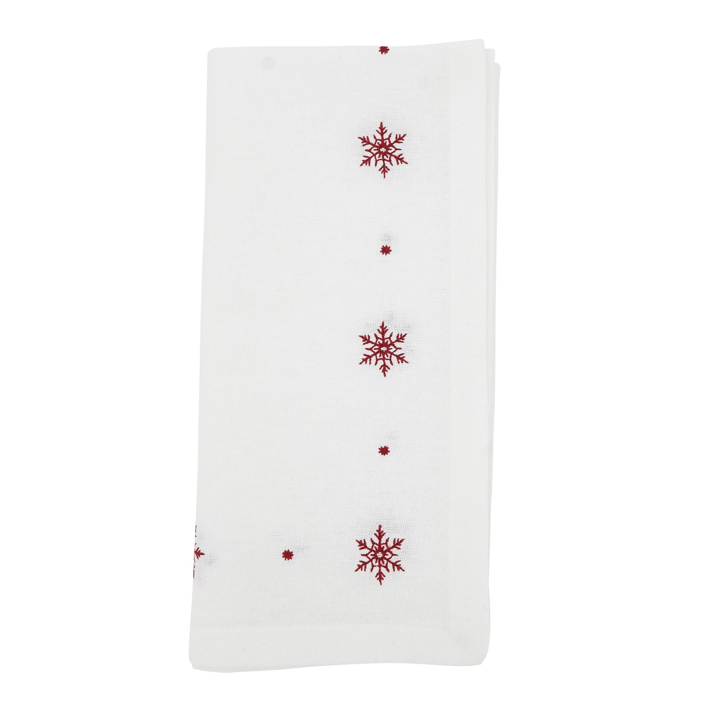 White Embroidered Snowflake Napkins 100% cotton, 20 Inch Square (4 pcs.)
