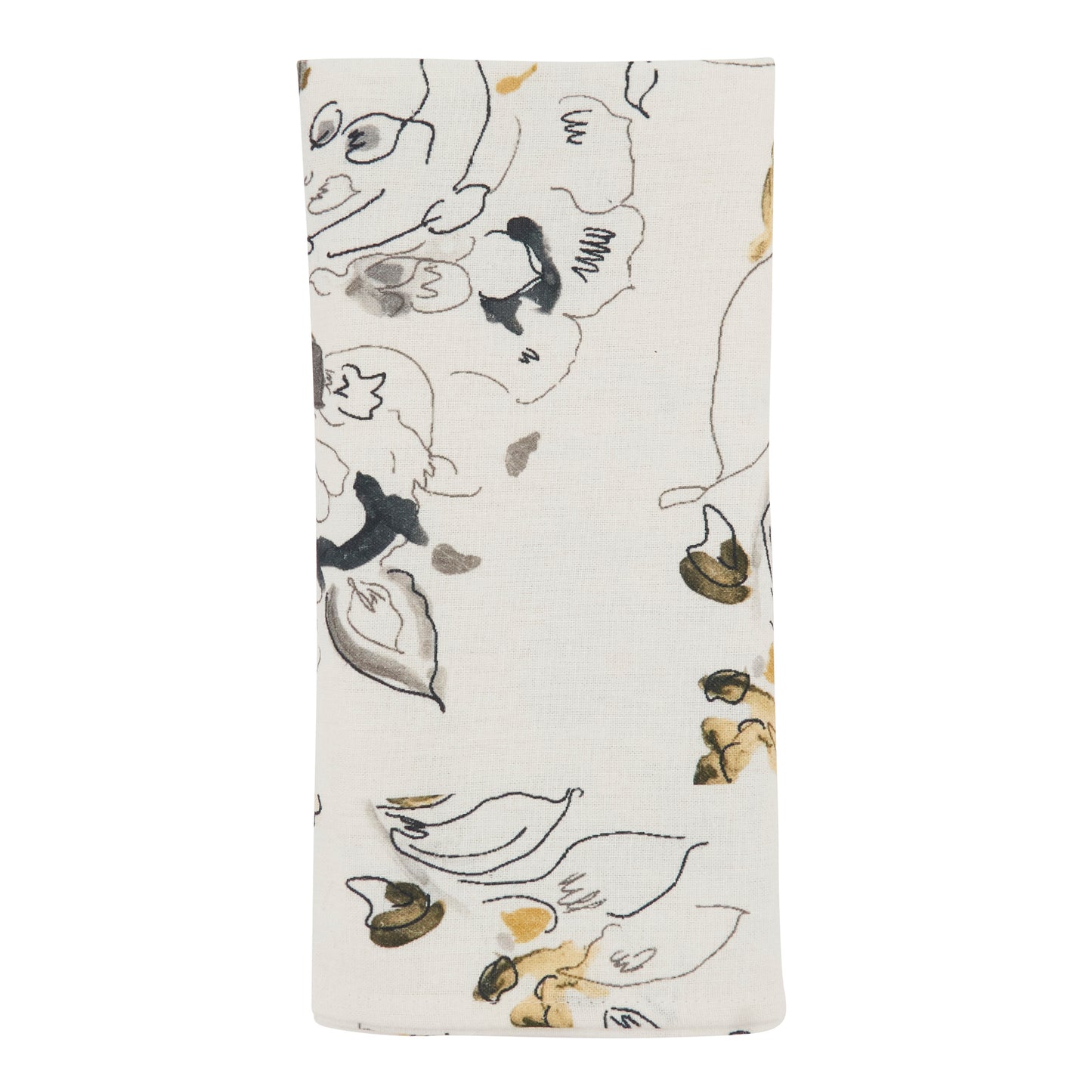 Marigold Printed Floral Design Napkins 55% linen - 45% cotton, 20 Inch Square (4 pcs.)