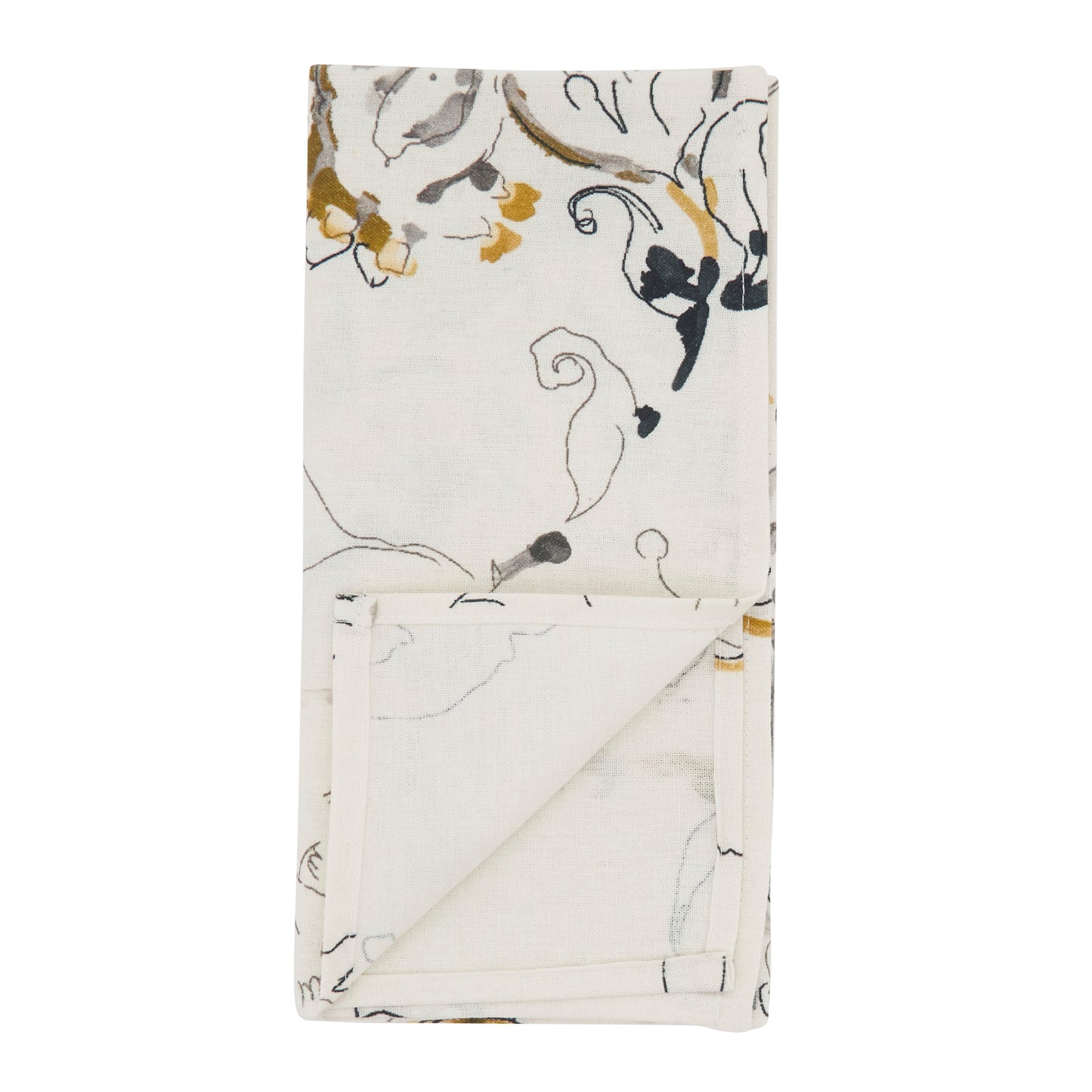 Marigold Printed Floral Design Napkins 55% linen - 45% cotton, 20 Inch Square (4 pcs.)