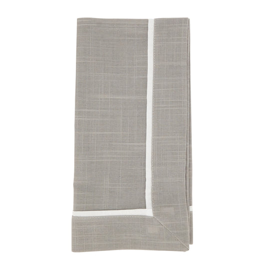 Grey Classic Pleated Design Napkins 100% Polyester, 20 Inch Square (4 pcs.)