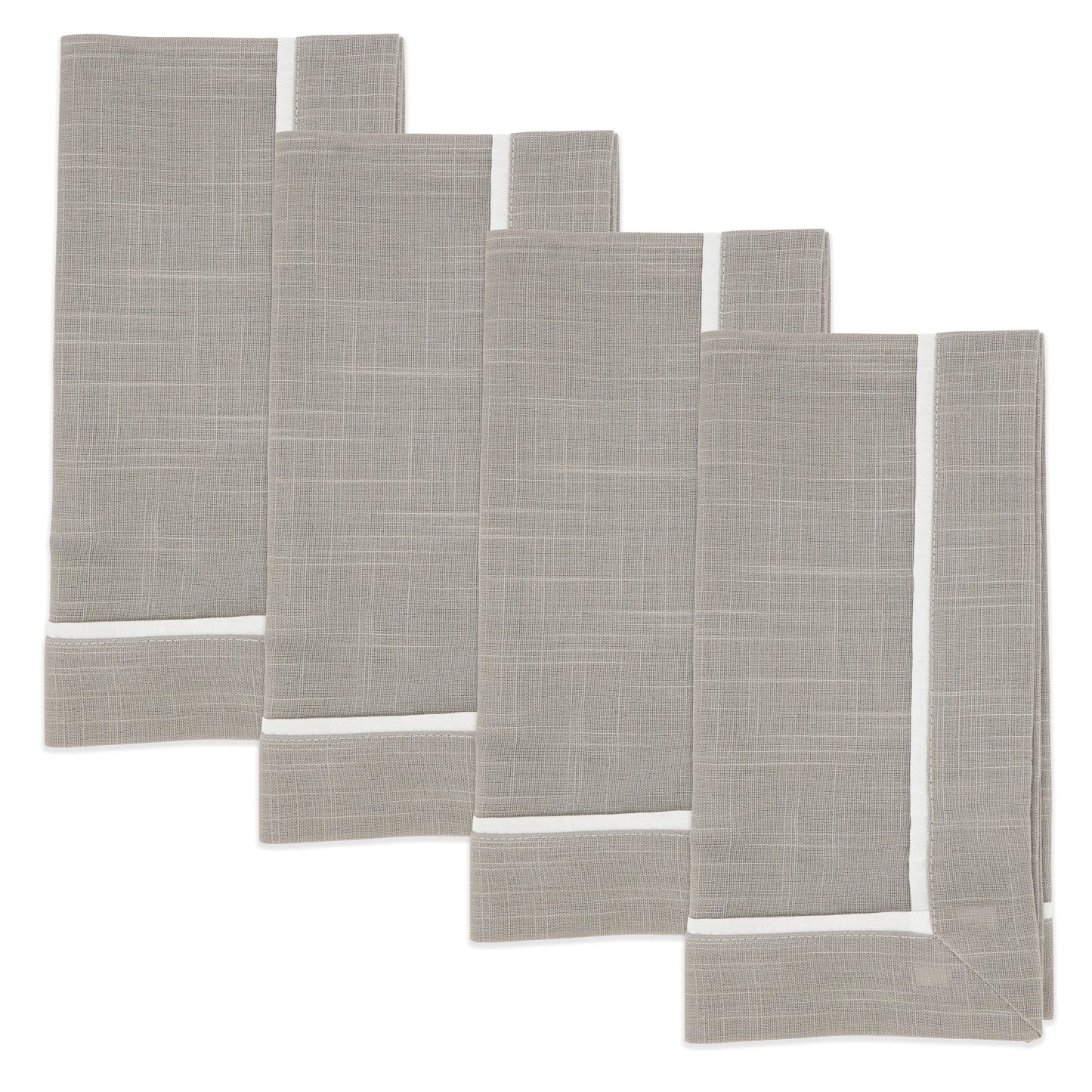 Grey Classic Pleated Design Napkins 100% Polyester, 20 Inch Square (4 pcs.)