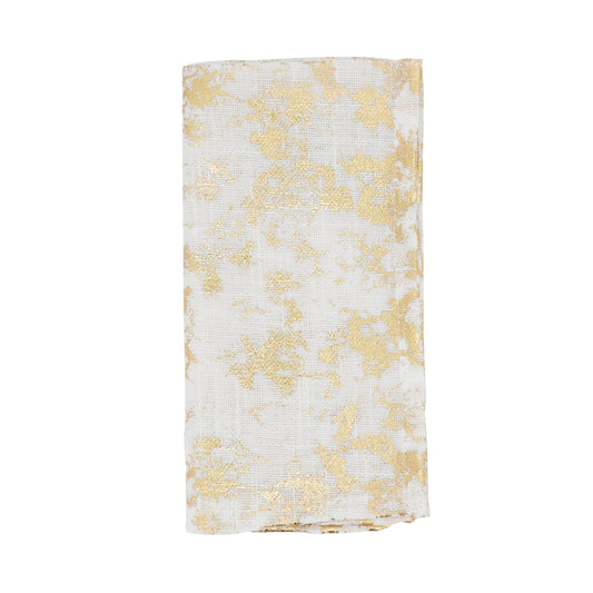 Gold Foil Print Design Napkins 100% polyester, 20 Inch Square (4 pcs.)