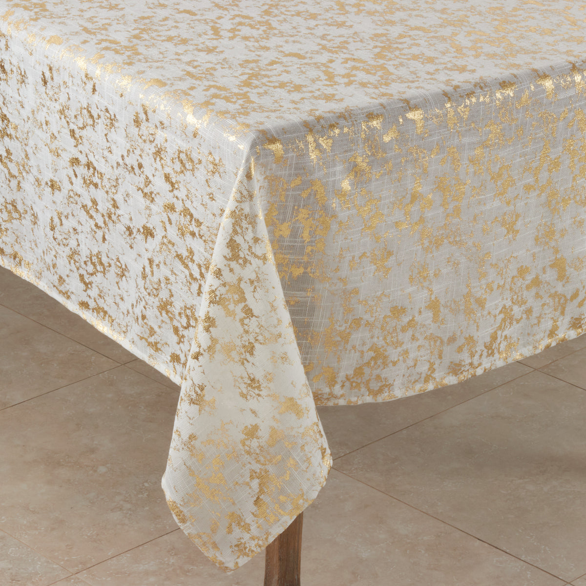 Gold  Foil Print Design Topper  100% Polyester