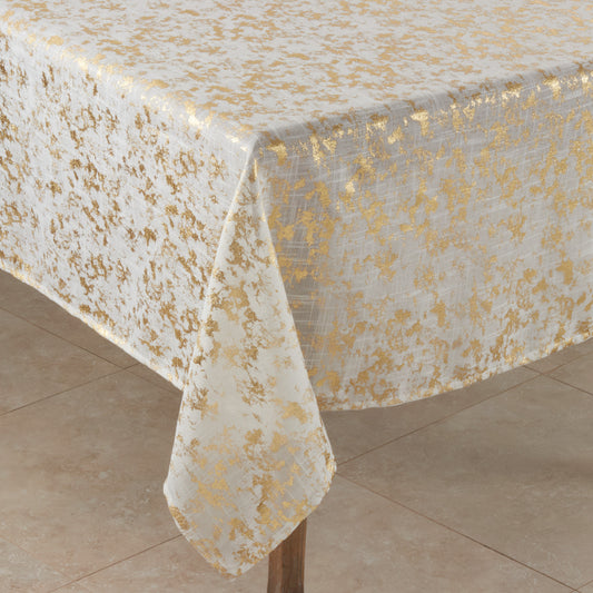 Gold  Foil Print Design Topper  100% Polyester
