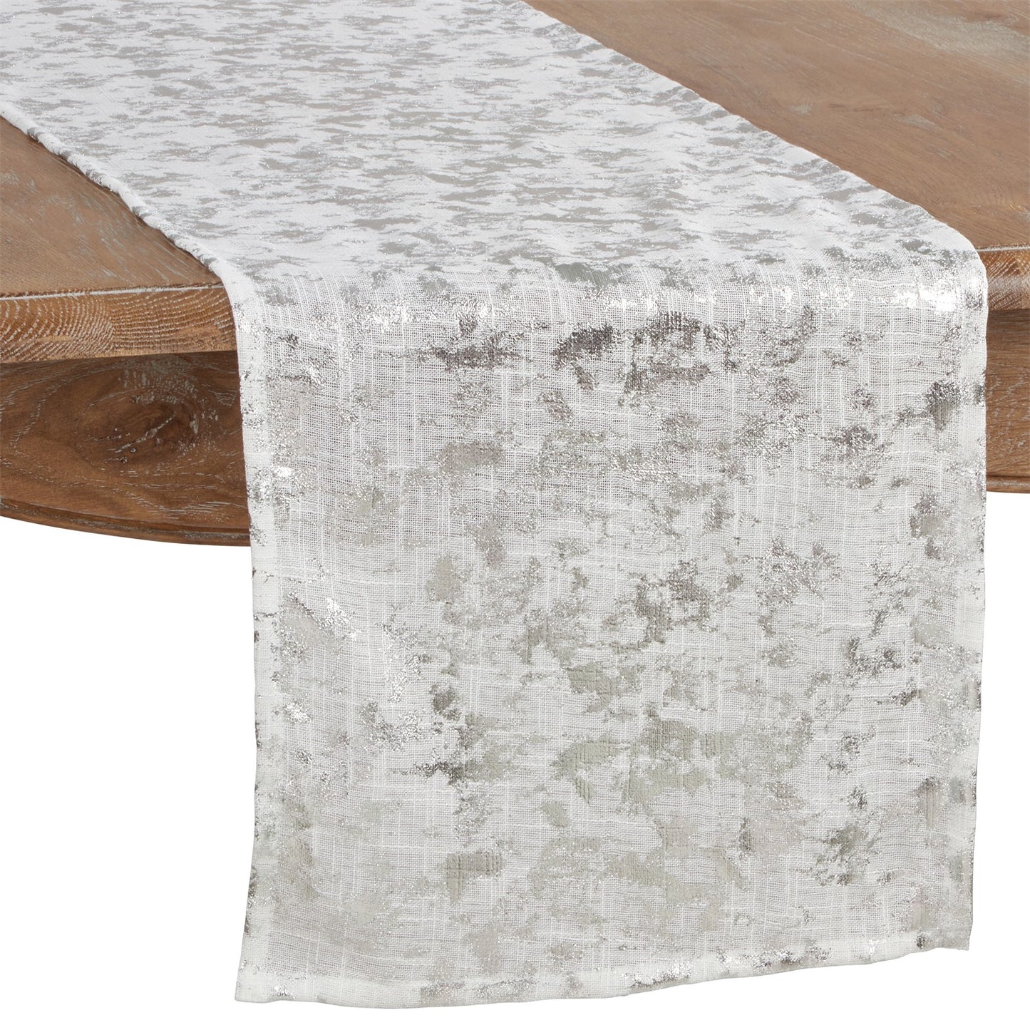 Everyday / All Season Silver Foil Print Design Table Runner, 100% Polyester