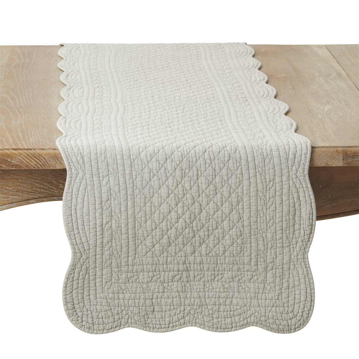 Everyday / All Season Blue-Grey Quilted Table Runner, 100% cotton