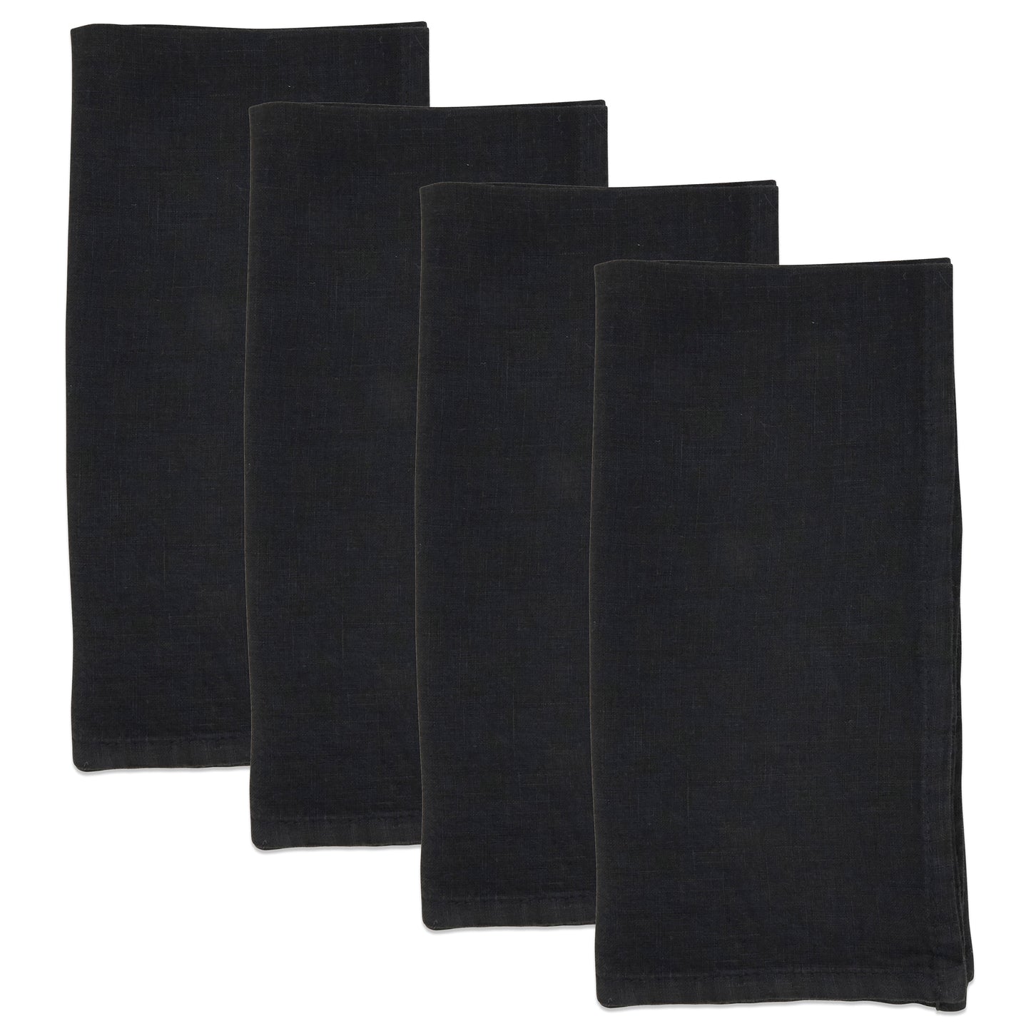 Black Linen Napkins 55% linen - 45% cotton, 20 Inch Square (4 pcs.)