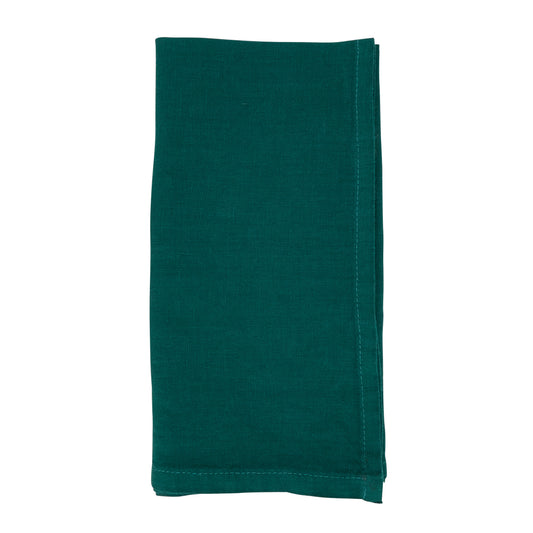 Jasper Green Linen Napkins 55% linen - 45% cotton, 20 Inch Square (4 pcs.)
